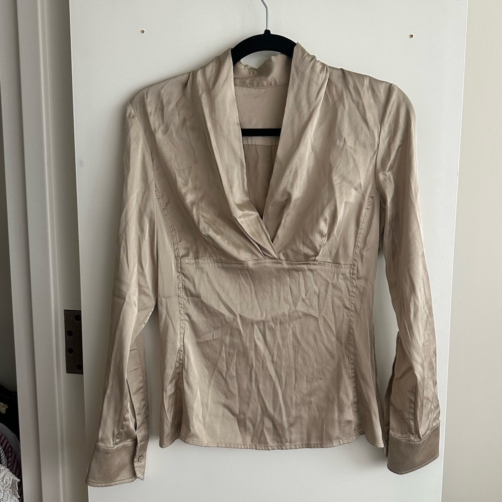 Vintage satin long sleeve blouse